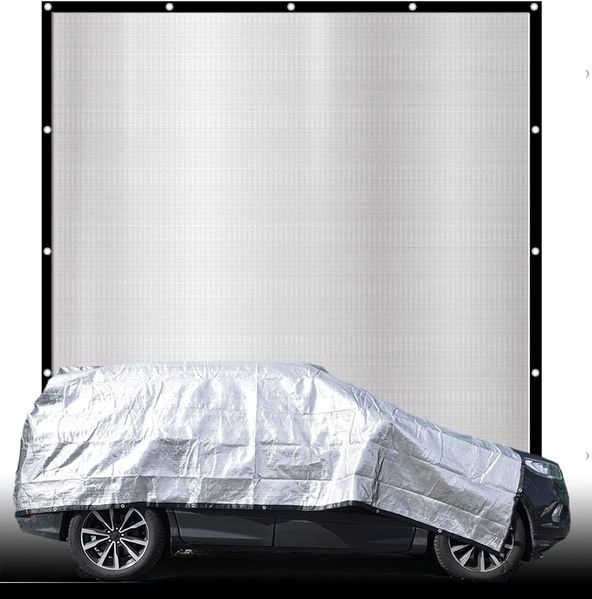 AMANKA Sonnensegel 2 x 2 m Alu Schattennetz für Auto & Garten - Alunetz mit Hitzeschutz, Aluminium Sonnenschutz Plane - Schattenspender für Hund & Camping