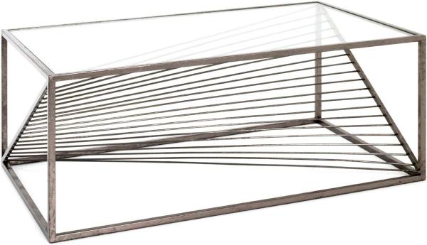 Couchtisch aus Glas/ Stahl antikbronze, ca. 100x60 cm