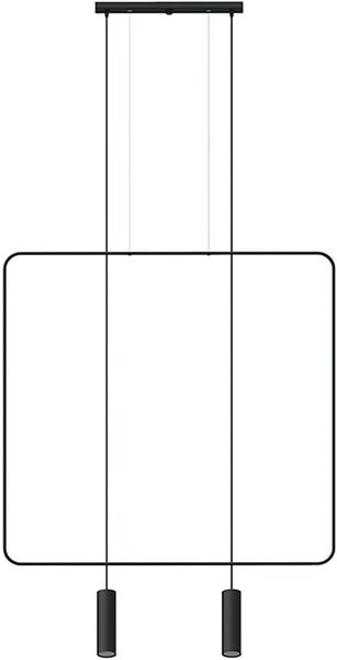 SOLLUX TH. 019CZ Pendelleuchte RANA 2 schwarz Stahl 40W L: 100cm B: 6cm H: 200cm dimmbar