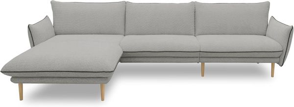DOMO. collection Ecksofa Montes, Couch in L-Form, mit Taschenfederkern, bodenfreies Design, Holzfüße, Sofa, Longchair Links groß, 315 x 159 x 86 cm (BxTxH), Graphite