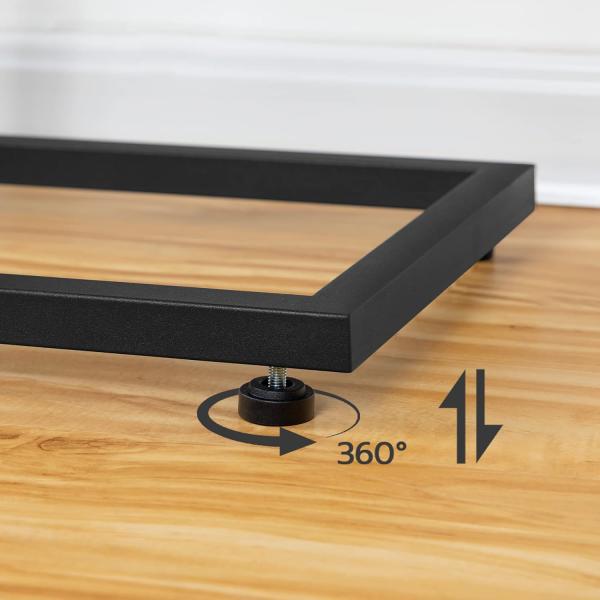 HOOBRO Beistelltisch, Sofatisch, C-Form, kleine Kaffeetisch, 46 x 25 x 63,5 cm, Wohnzimmertisch mit verstellbare Füße, Metallgestell, Industrie-Design, Dunkelbraun EBF02SF01 Bild 9