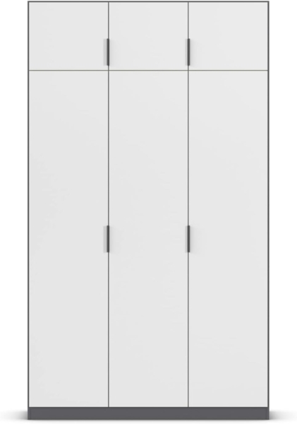 Rauch Möbel Lagoa, Kleiderschrank, Garderobe für Schlafzimmer, Kinderzimmer, Jugendzimmer 6-türig, mit Zubehör Classic, Farbe Weiß/Grau metallic, Schwarz, Breite 136 Bild 10