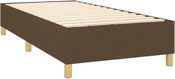 vidaXL Boxspringbett mit Matratze Dunkelbraun 90x200 cm Stoff, Härtegrad: H2 [3128416] Bild 4