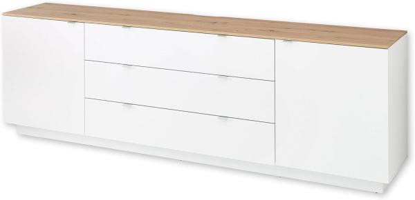 CORE TV-Sideboard in Weiß, Artisan Eiche Optik - Moderner Fernsehschrank mit Schubladen und viel Stauraum - 240 x 77 x 44 cm (B/H/T)