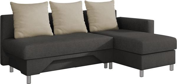 Ecksofa Tom, Seite: Rechts, Farbe: Suedine 4001 + Suedine 4001 + Suedine 1009