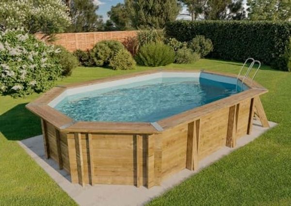 Gre Pools Gartenpool Baros Pool aus Holz in Braun