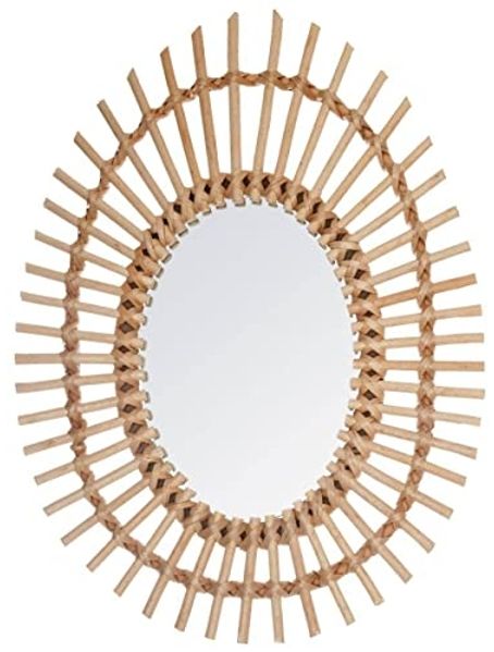 Wandspiegel Oval, dekorativer Spiegel, Badezimmerspiegel 43x58 cm Sonne - golden
