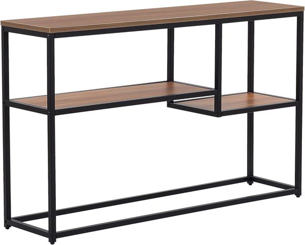 Konsolentisch dunkler Holzfarbton / schwarz 30x120 cm rechteckig BELMONT