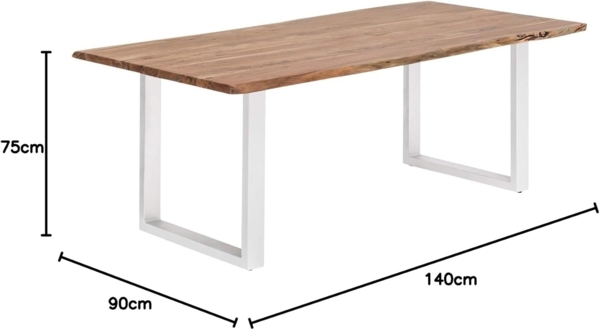Esstisch Bullwer, Akazie 75 x 90 x 140 cm Weiß Bild 7