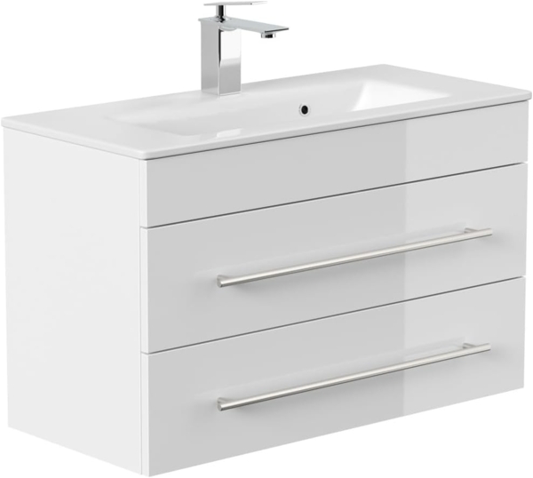 Badmöbel Mars 800 SlimLine SoftClose weiss hochglanz : Weiss hochglanz