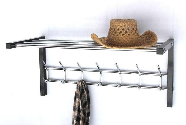 Wandgarderobe mit Hutablage Art. 389 Garderobe 70cm Kleiderhaken Wandregal Haken