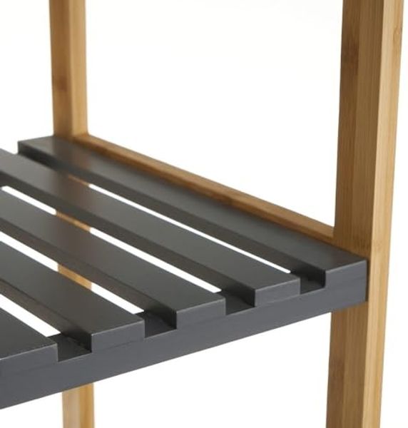 DRW Bodenregal mit 3 Einlegeböden aus MDF in Natur und Grau Bild 2
