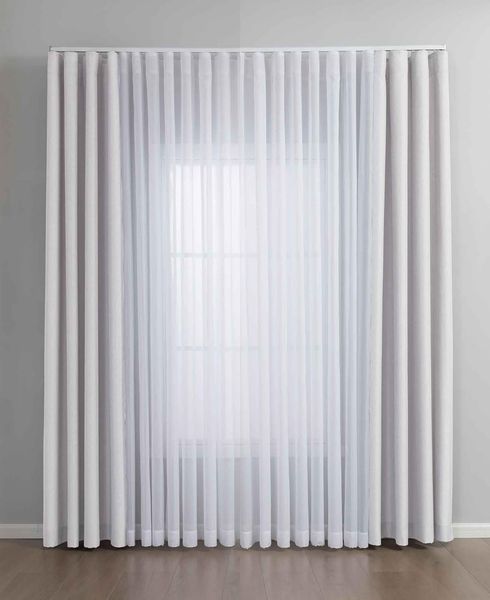 Gardinenbox Vorhang (3 St), Multifunktionsband, blickdicht, Cationic, 2 Vorhänge Leinenoptik, 1 Gardine Voile Batist 2025100-110S1