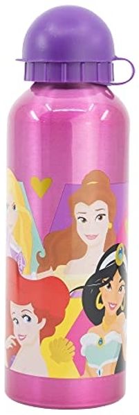 Aluminium Motiv Trinkflasche für Kinder 530ml Isoflasche mit Kappe Kinderflasche Disney Prinzessinnen