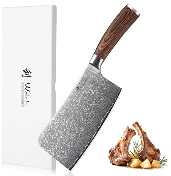 Wakoli Hackmesser EDIB Sakura Damast Knochenhackmesser Küchenmesser 18 cm Klinge