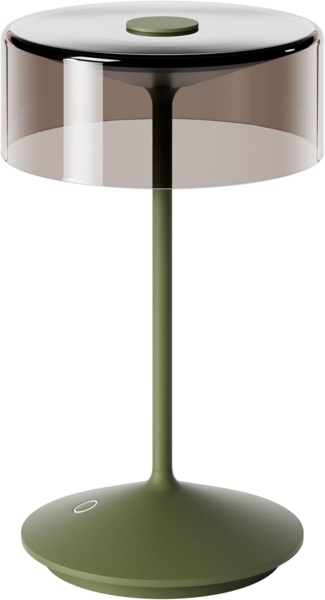 SIGOR LED Tischleuchte Akku-Glasleuchte NUMOTION tannengrün, Dimmbar, LED fest integriert, Warmweiß