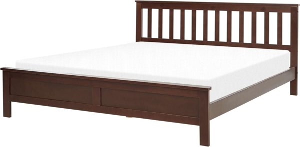 Bett mit Lattenrost MAYENNE 160 x 200 cm Holz Dunkler Holzfarbton