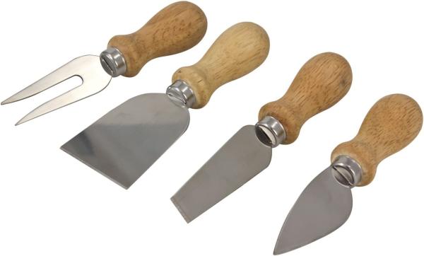 HIT Trading Käsemesser KÄSEBESTECK 4er Set Käsemesser Käseschneider Käsegabel 02, Käse Messer Gabel Besteck