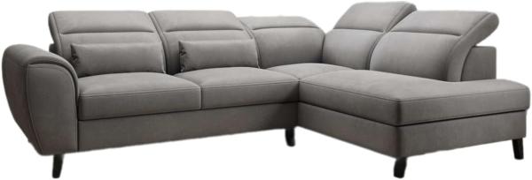 Designer Sofa Nobile mit verstellbarer Rückenlehne Samt Grau Rechts