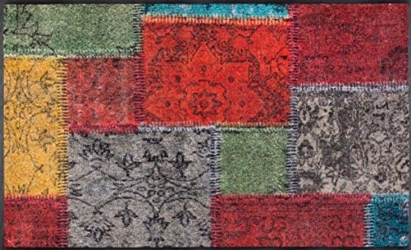 wash+dry by Kleen-Tex Läufer Vintage Patches, rechteckig, Höhe: 7 mm, Schmutzfangläufer, modernes Patchwork Design, rutschhemmend, waschbar