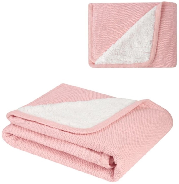 Kikkaboo Babydecke gestrickt Dream big 100x75 cm, Schmusedecke, 100% Baumwolle pink