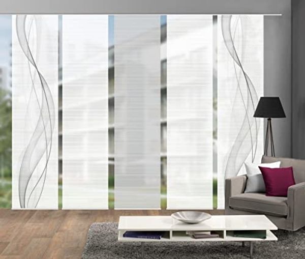 Vision S Schiebegardine 5ER SET HEIGHTS (5 St), Paneelwagen, halbtransparent, HxB: 260x60, Schiebevorhang 5er Set Digitaldruck