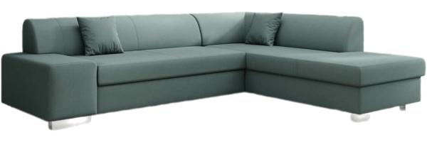 Designer Sofa Pina mit Schlaf- und Klappfunktion Stoff Grün Rechts