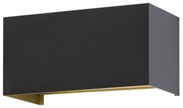 Fischer & Honsel 30519 LED Außenwandleuchte Wallo schwarz goldfarben IP44 3000K
