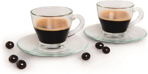 Excelsa Tasse & Co. Packung 6 Tasse Kaffee CL 9, Glas, transparent, 6. 5x6. 5x5. 6 cm