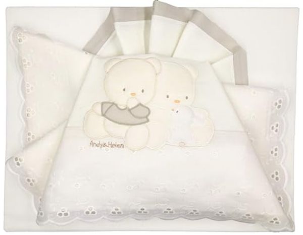 Andy & Helen 2/400d09 _ P Spannbetttuch Wiege bestickt, Creme