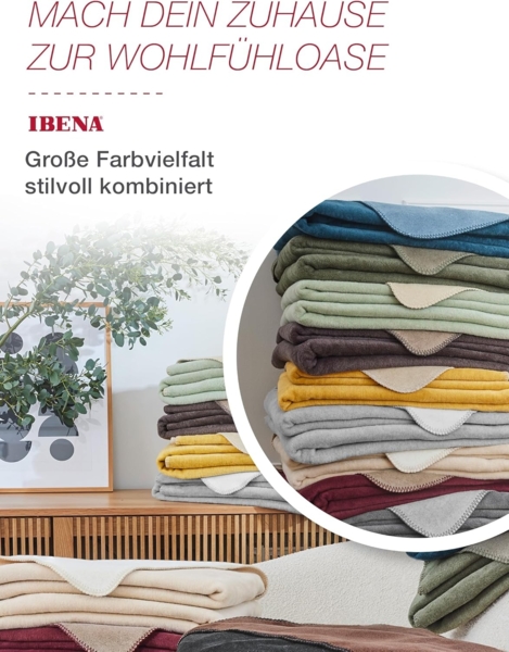 Ibena 'Dublin' Wohndecke, Jacquard bordeaux / hellbraun, 150 x 200 cm Bild 6