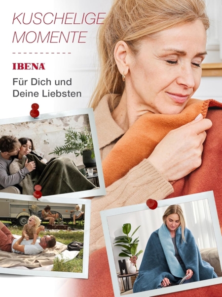 Ibena 'Dublin' Wohndecke, Jacquard bordeaux / hellbraun, 150 x 200 cm Bild 5