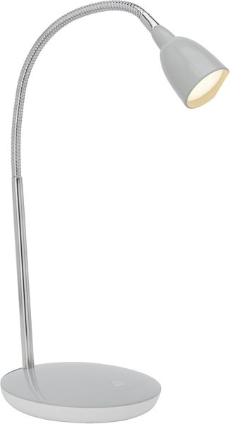 Lightbox Schreibtischlampe LED Tischleuchte Schalter 40cm Höhe Flexarm warmweißes Licht 2,4W, 200lm Kunststoff/Metall, titan