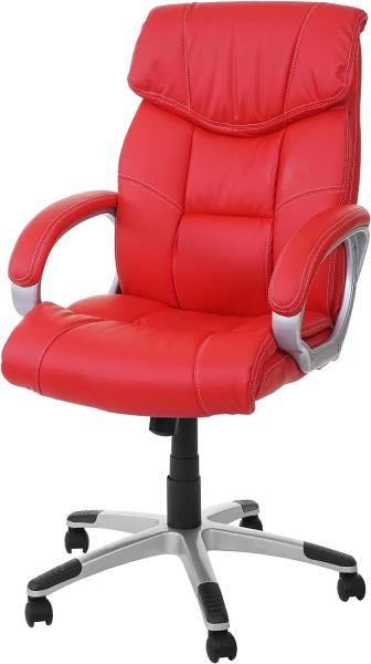 Mendler 'HWC-A71' Chefsessel, Stoff / Textil Wildleder-Optik rot, max. 120 kg, FSC®