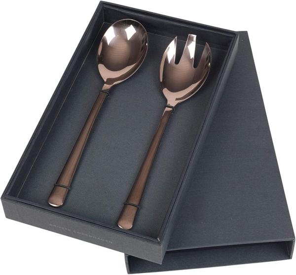 Broste Copenhagen HUNE Salatbesteck titanium espresso Set 2tlg.