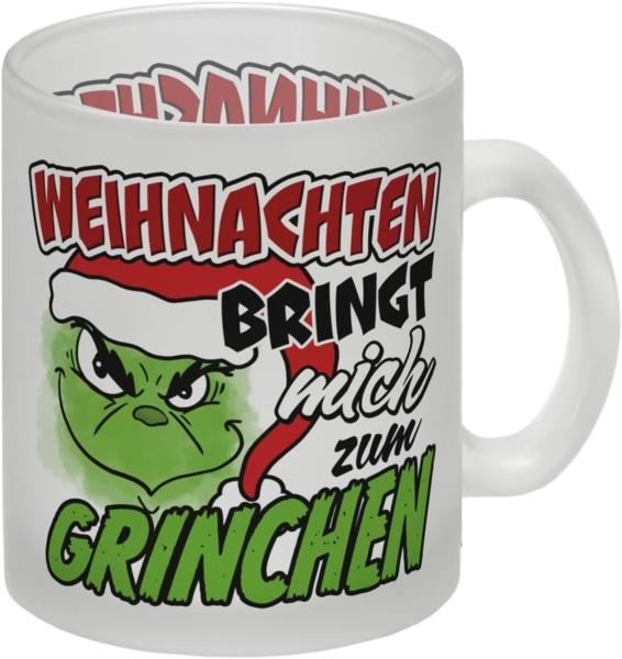 speecheese Tasse Weihnachten bringt mich zum grinchen Glas Tasse