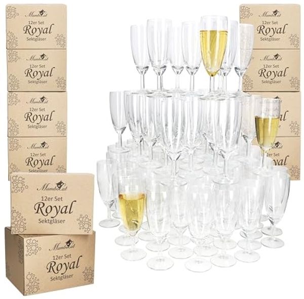 MamboCat Sektglas 12er Set Royal Sektgläser 140ml Champagner-Glas klare Prosecco Party, Glas