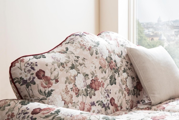 Sofa 3-Sitzer Elita in creme Landhaus Blumen 200 cm Bild 5