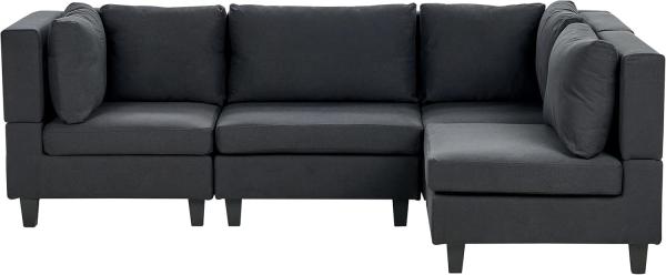 Ecksofa UNSTAD Schwarz Stoff