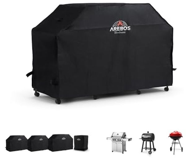 Arebos Grillabdeckhaube Grill Abdeckung BBQ Gasgrill Schutzhülle Regenschutz Haube, Wasserdicht: Ja, Anti-UV: Ja, Mit zwei Griffen: Ja