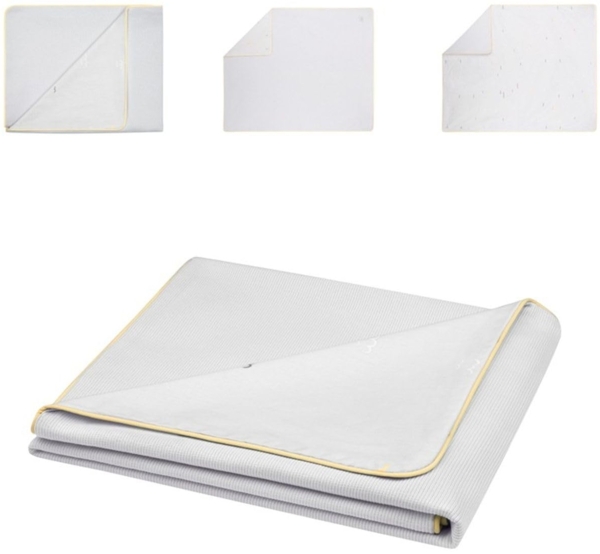 Kikka boo Baby-Sommerdecke 100 x 80 cm, 100% Baumwolle, Wendedecke, ab Geburt grau