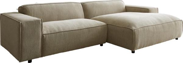 Ecksofa Tenso 280x165 cm Chenille Beige Recamiere rechts