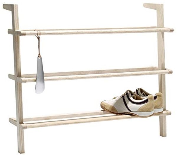 Side by Side 'Gaston' Schuhregal aus unbehandelter massiver Esche