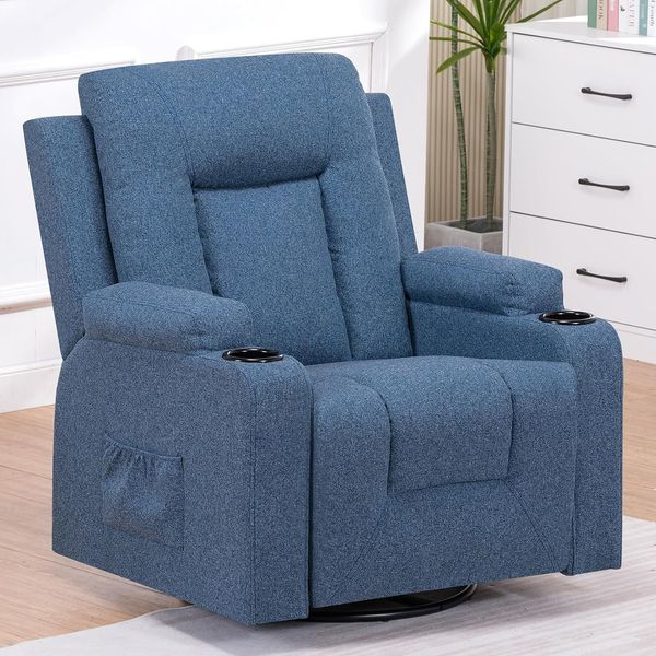 COMHOMA Relaxsessel Relaxsessel TV-Sessel aus Stoff mit Liegefunktion Fernsehsessel, 360° Drehung, wippbar mit Relaxfunktion