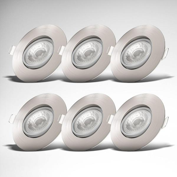 6x LED Einbauleuchte dimmbar Deckenlampe Einbauspots schwenkbar 5W Spot Strahler