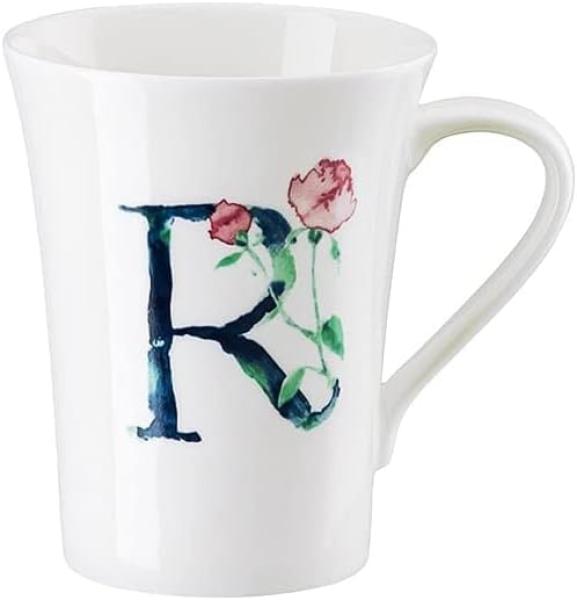 Hutschenreuther Flower Alphabet Becher mit Henkel - R, Bone China, Rosa, 400 ml, 02048-727397-15505