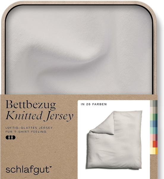 Schlafgut Knitted Jersey Bettwäsche | Bettbezug einzeln 200x200 cm | sand-light