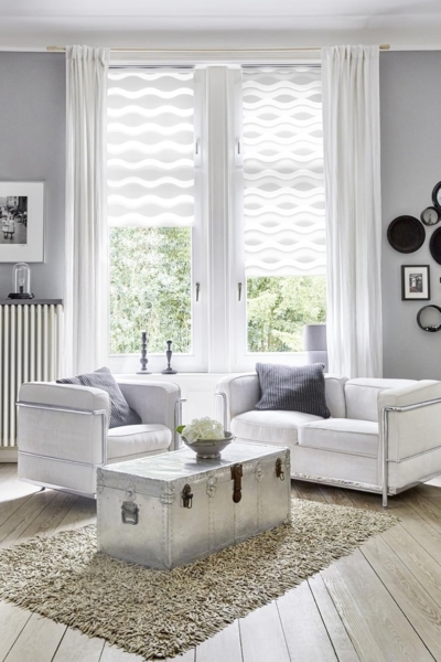 Lichtblick Sonnenschutzsysteme GmbH Doppelrollo Stockholm 70 cm x 150 cm (BxL) Weiß Duo Rollo in extravagantem Stil; Klemm- und schraubbar; Lichtdurchlässig und blickdicht Bild 2