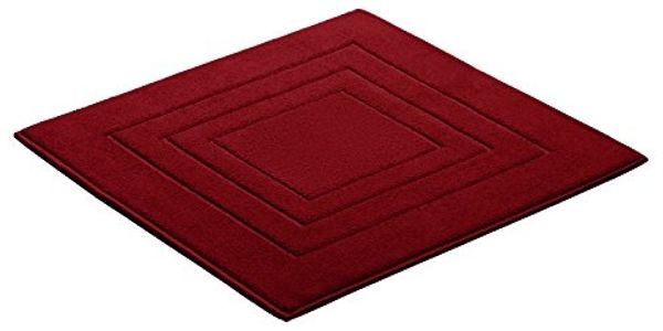 Vossen Badematte Feeling, Höhe 10 mm, beidseitig nutzbar, fußbodenheizungsgeeignet, Baumwolle, quadratisch, Badteppich, Uni-Farben, mit Bordüre, Hoch-Tief Effekt, reine Baumwolle