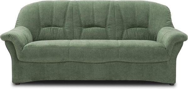 DOMO Collection Bahia FK Sofa, 3er Couch mit Federkernpolsterung, Federkernsofa in klassischem Design, 3 Sitzer, Polstermöbel, grün, 200 cm